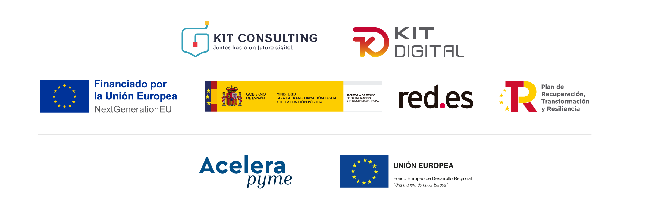 Logos oficiales de los fondos 'Next Generation EU' y del programa 'Kit Digital'